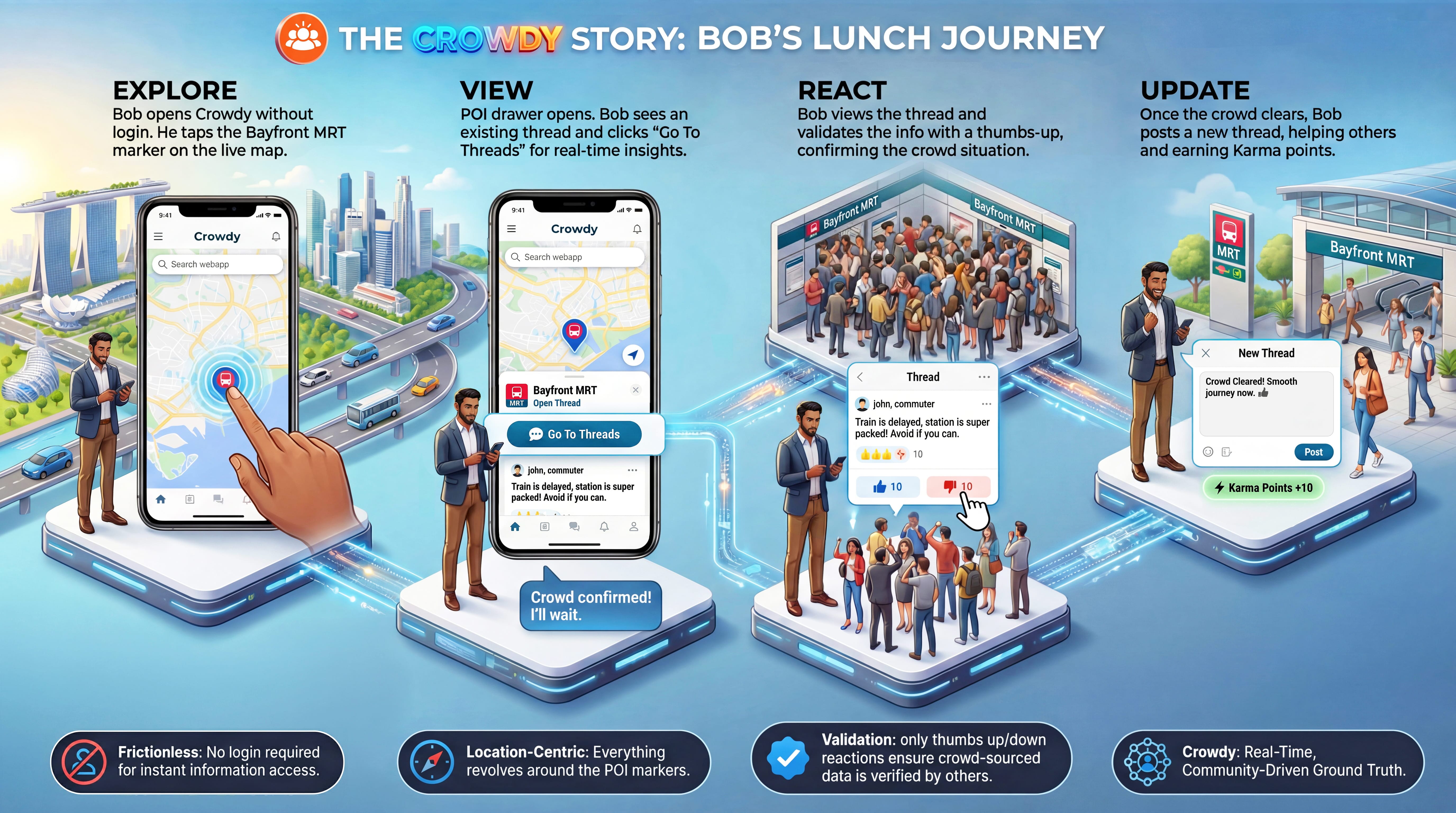 Crowdy User guide infographic